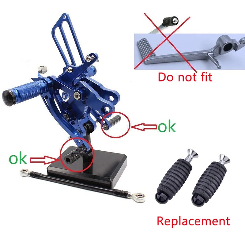 ONETEN CNC Motorcycle Knurled Shifter Peg Anti-Skid Gear Shift Brake Lever Foot Pegs Pedal 6mm Hole Front Footrests Footpeg Rearsets For Honda Suzuki Yamaha Kawasaki Ducati Aprilia - Image 5